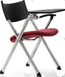 临赫办公家具可移动带写字板会议椅办公椅 新闻椅培训椅记者椅