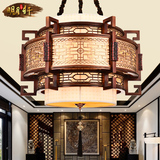 新中式吊灯现代简约客厅灯长方形中式餐厅灯具复古实木红木灯饰