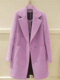 2015冬装新款 优雅气质日式女中长款修身显瘦呢大衣韩版毛呢外套