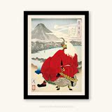 |浮世绘-月百姿-武田信玄|日本人物文化版画日式和风料理装饰画