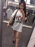 【BOYLONDON】韩国正品专柜代购 彩虹色字母酷炫短袖T恤S93U