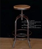 个性创意旋转吧椅升降欧式现代实木金属复古做旧铁艺牢固铁凳椅子