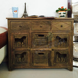 美式复古家具地中海床头柜实木床边柜抽屉储物小柜子家具