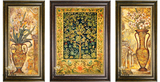 查理夫人 客厅油画三联画手绘油画花卉 美式装饰画静物组合发财树