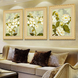 花卉装饰油画客厅组合挂画简约画欧式竖版卧室苹果花玄关油画壁画
