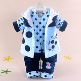 宝宝秋冬装套装 男婴幼儿0-1-2-3岁冬季婴儿棉衣服男童三件套