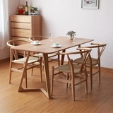 北欧宜家小户型全实木餐桌椅组合46人长方形橡木饭桌子简约厅家具