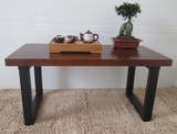 美式复古铁艺茶几实木做旧餐桌简约小咖啡桌客厅边几长方形办公桌