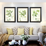 美式现代卧室餐厅装饰画客厅沙发背景墙植物哑光玻璃床头壁画挂画