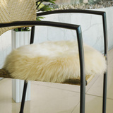 AUSKIN澳洲进口羊毛圆形椅子垫圆凳垫子皮毛一体花瓣图案餐椅坐垫