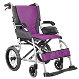 康扬老人旅行轮椅车KM2500超轻款 免充气轮椅 轻便舒弧可折叠轮椅