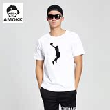 Amokk篮球飞人运动篮球T恤男短袖 加肥加大码夏季青年学生运动衫