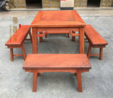 红木家具正宗缅甸花梨实木餐桌椅组合八仙桌休闲桌面板独板