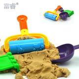 太空玩具沙模具工具套装批发滚筒印花加厚沙滩戏水沙铲子3件套装