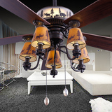 52寸木叶简约时尚吊扇灯客厅餐厅卧室风扇灯LED光带电风扇吊灯