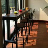 铁艺吧台桌 复古实木酒吧桌 做旧休闲咖啡桌 家用小吧台