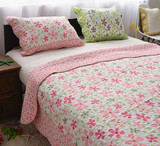 粉绿花语 外贸全棉绗缝被纯棉儿童被单件床盖空调被夏凉被3001