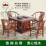 非洲黄花梨实木功夫茶桌椅组合红木茶几四方形茶台套装四合一特价