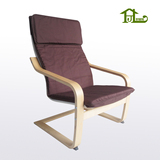 宜家波昂扶手椅休闲椅摇椅铁架单人布艺沙发实木椅子弯曲木阳台椅
