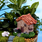 苔藓微景观 装饰摆件 仿木头单层别墅 小房子模型多肉植物装饰品