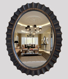 新品简约浴室镜复古椭圆镜子壁挂化妆镜欧式美容镜圆形梳妆镜挂镜