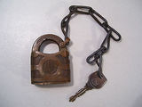 代购古董老式挂锁防盗锁耶鲁市镇黄铜锁 有钥匙