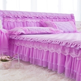 棉加厚单件蕾丝床裙床罩加棉三件套保护床套床盖床笠特价萱羽夹