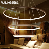 现代简约led吊灯 创意艺术个性餐厅灯北欧日式亚克力卧室灯环形
