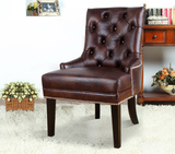 欧式美式布艺沙发 皮艺个性老虎椅 田园单人沙发高背复古客厅家具