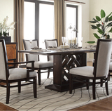 新中式实木餐桌椅子组合酒店餐厅新款长餐桌餐椅样板房家具现货
