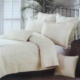 外贸简约纯色棕榈叶纯棉绗缝被三件套 美式全棉床盖床单夏凉被特