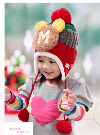 儿童冬季新款婴儿帽宝宝3-6岁男童秋冬帽毛线