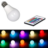 无线遥控led灯泡16色变色led节能七彩RGB彩色室内智能球泡调光e27