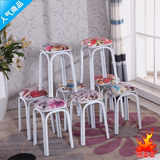 加厚软面钢筋凳子塑料圆凳餐桌凳皮革家用铁凳子时尚创意椅子特价