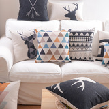 限时特价 北欧风情几何抱枕 简约沙发棉麻靠垫设计样板间搭配靠枕
