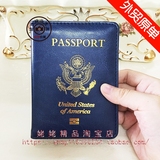 新款护照夹美国旅游护照套机票夹PU仿真皮护照保护套多功能护照包