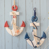 包邮地中海风船锚挂件木质墙面壁挂饰手工做旧海洋创意家居装饰品