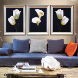 客厅装饰画 现代简约卧室挂画三联墙画抽象花卉沙发背景墙装饰画