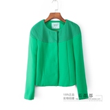 ML冬装专柜正品女装绿色纯色修身简约韩版时尚短款外套 08167