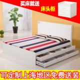 勇洁带多抽屉高箱储物床板式简约现代床收纳单双人特价定制卧室床