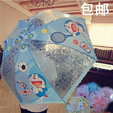 儿童伞雨伞长柄卡通自动伞半透明安全晴雨伞男女小孩出口日韩包邮