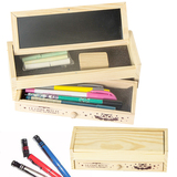 出口韩国创意笔盒 多功能木质文具盒+写字板+留言板+画板儿童玩具