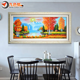 欧式风景手绘油画装饰画客厅餐厅玄关有框挂画简约现代创意墙壁画