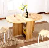 家用实木质板式多功能餐桌小户型可伸缩折叠桌宜家简约移动茶水桌