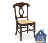 Pattery美式实木餐椅无扶手纯桦木黑胡桃书桌椅子定做餐桌椅欧式
