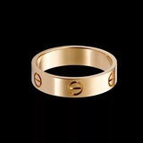 Cartier卡地亚LOVE经典窄款18K黄金螺纹情侣对戒指玫瑰金男女指环