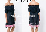 Lin Edition Limit 精工细节设计 花卉刺绣钩花蕾丝露肩连衣裙