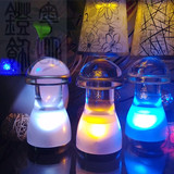 时尚创意新款led充电酒吧装饰台灯 透明玻璃小蘑菇头烛台装饰灯