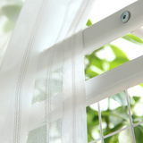 Warka瓦尔卡 高档白色条纹窗纱定制成品简约现代客厅卧室窗帘纱帘