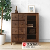 日式纯实木家具多斗柜白橡木餐边柜柜子现代简约储物柜 新款包邮